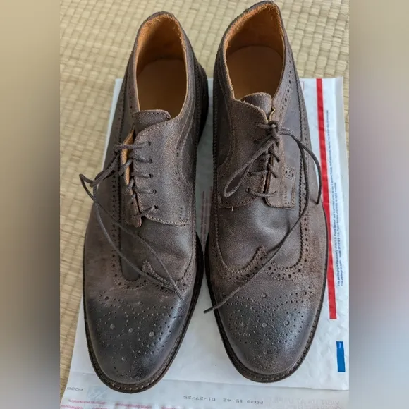 M. Gemi Cap Toe Dress Shoes Brown Men's Size EU 45 Made in Italy