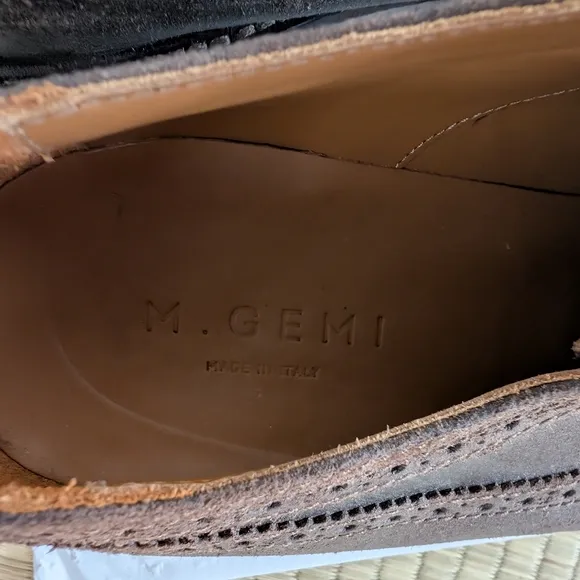 M. Gemi Cap Toe Dress Shoes Brown Men's Size EU 45 Made in Italy