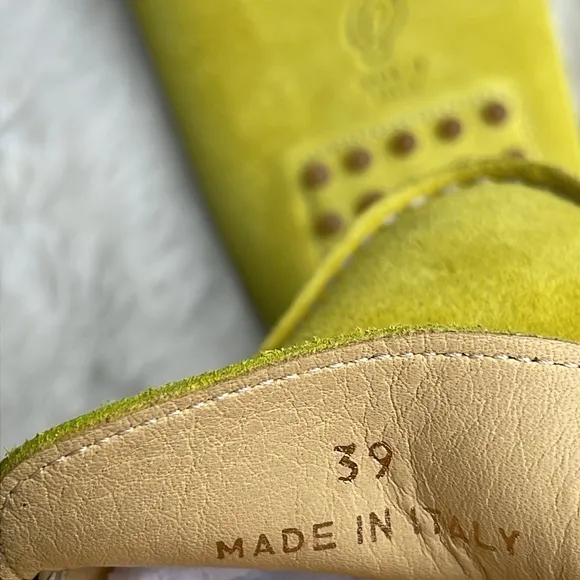 M. Gemi the felize  mule Suede Loafers in yellow