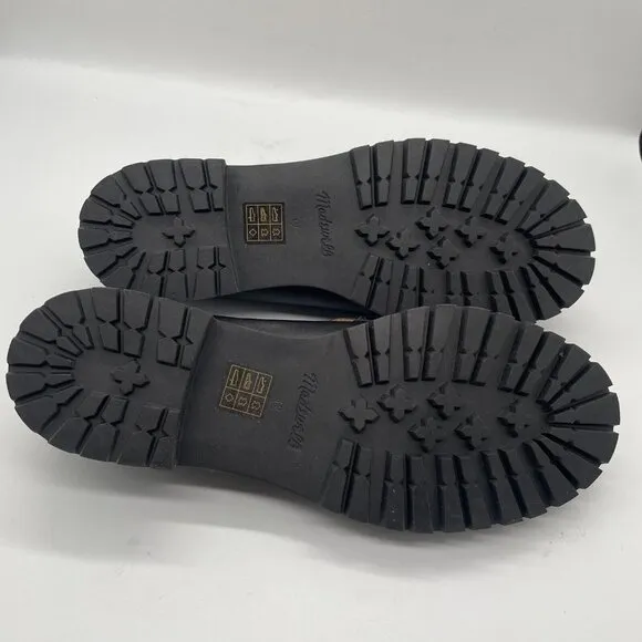 Madewell $158 The Bradley Lugsole Loafer Flats Black Leather Size 12 NG674