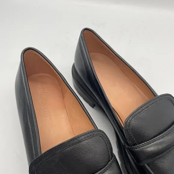 Madewell $158 The Bradley Lugsole Loafer Flats Black Leather Size 12 NG674