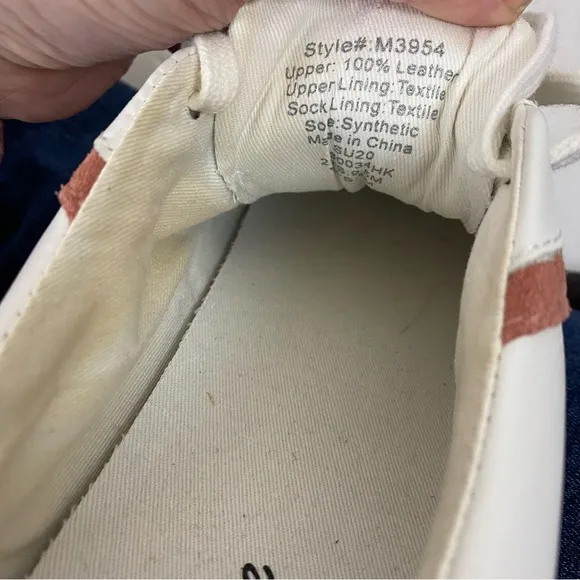 Madewell Delia Sidewalk Sneakers White Pink Silver Leather Womens 9.5