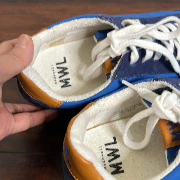 Madewell MWL Kickoff Sneakers Unisex Men 7.5M Womens 9 Blue Suede Like New Retro
