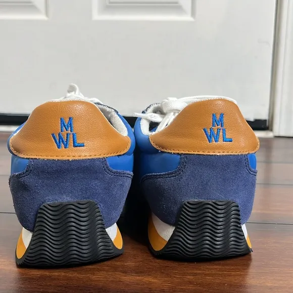 Madewell MWL Kickoff Sneakers Unisex Men 7.5M Womens 9 Blue Suede Like New Retro