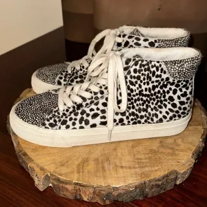 Madewell *NWOB* Unisex Sidewalk High-Top Sneakers in Spotted Calf Hair