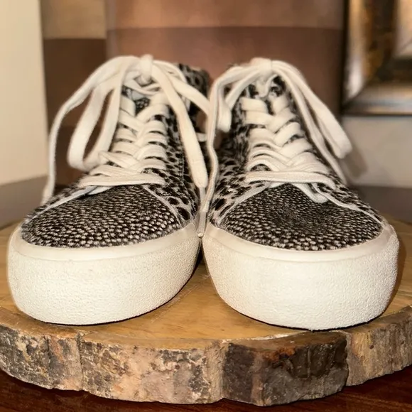 Madewell *NWOB* Unisex Sidewalk High-Top Sneakers in Spotted Calf Hair