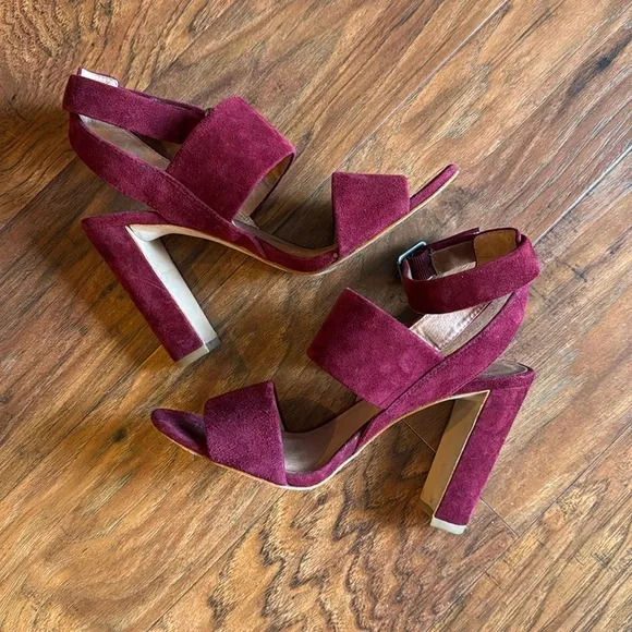 Madewell Octavia Suede Sandals in Dark Cabernet Size 6.5