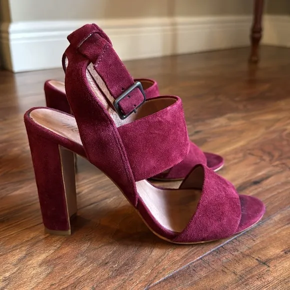 Madewell Octavia Suede Sandals in Dark Cabernet Size 6.5