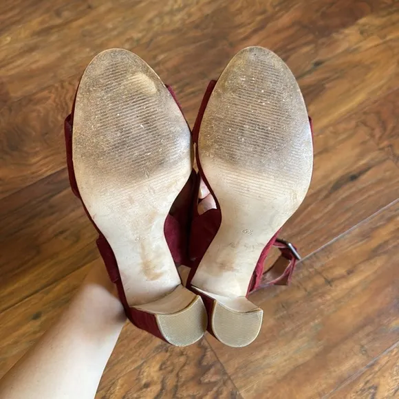 Madewell Octavia Suede Sandals in Dark Cabernet Size 6.5