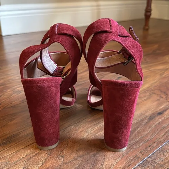 Madewell Octavia Suede Sandals in Dark Cabernet Size 6.5