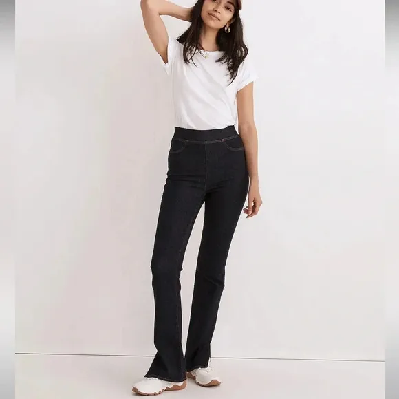 Madewell Pull-On Skinny Flare Jeans in Havenley Wash vintage style high rise