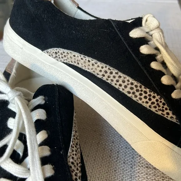 Madewell Sidewalk Low-Top Sneakers in Suede and Animal print sneakers