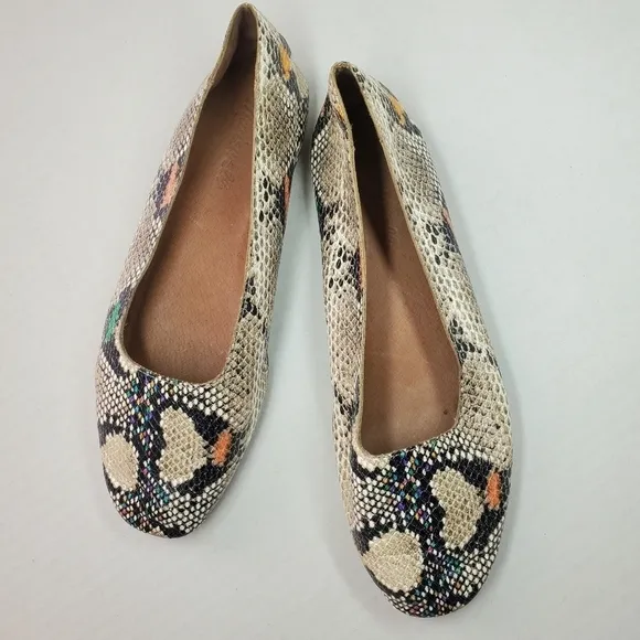 🌸Madewell | Snakeskin Print Flats, size 7.5