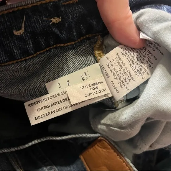 Madewell Tomboy Straight Jeans Size 32 Cropped Blue Denim | Good Condition