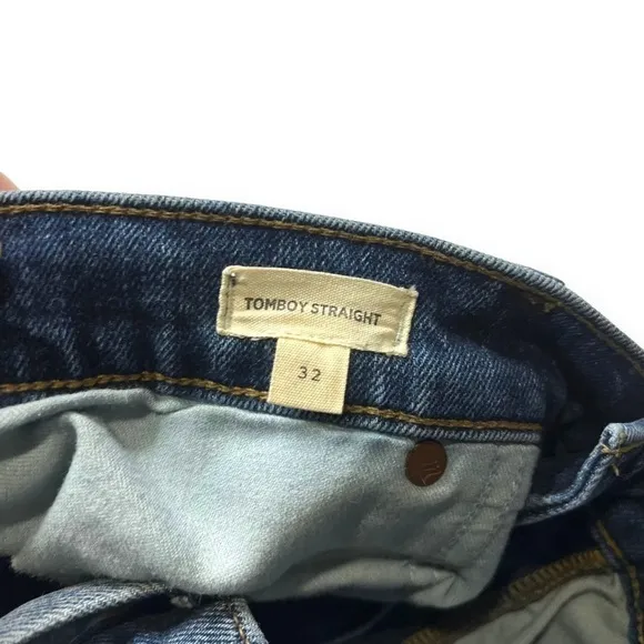 Madewell Tomboy Straight Jeans Size 32 Cropped Blue Denim | Good Condition