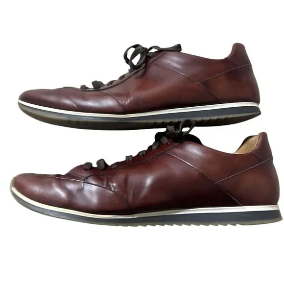 Magnanni Chaz Men's Size 14 Brown Cordovan Leather Sneaker Shoes 19816 Portugal‎