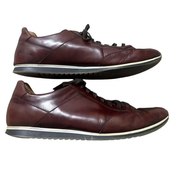 Magnanni Chaz Men's Size 14 Brown Cordovan Leather Sneaker Shoes 19816 Portugal‎