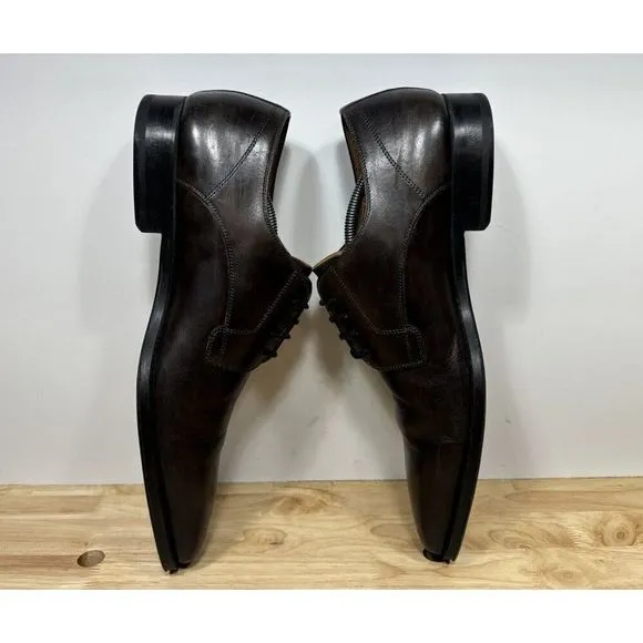 Magnanni Derby Dress Shoes Knight Plain-Toe Square Size 13 Dark Brown 23478