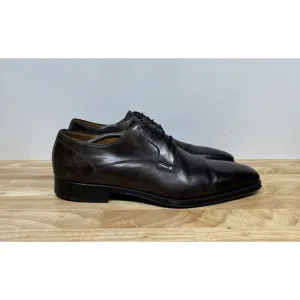 Magnanni Derby Dress Shoes Knight Plain-Toe Square Size 13 Dark Brown 23478