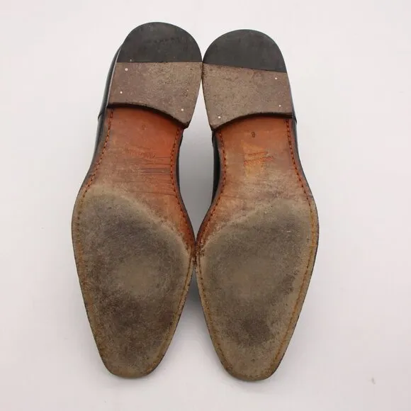 Magnanni Double Monk Strap Men's Size 8 M Black Leather Dress Shoes