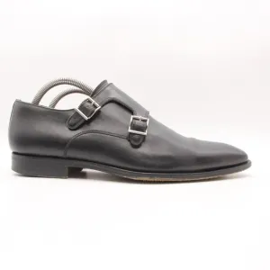 Magnanni Double Monk Strap Men's Size 8 M Black Leather Dress Shoes