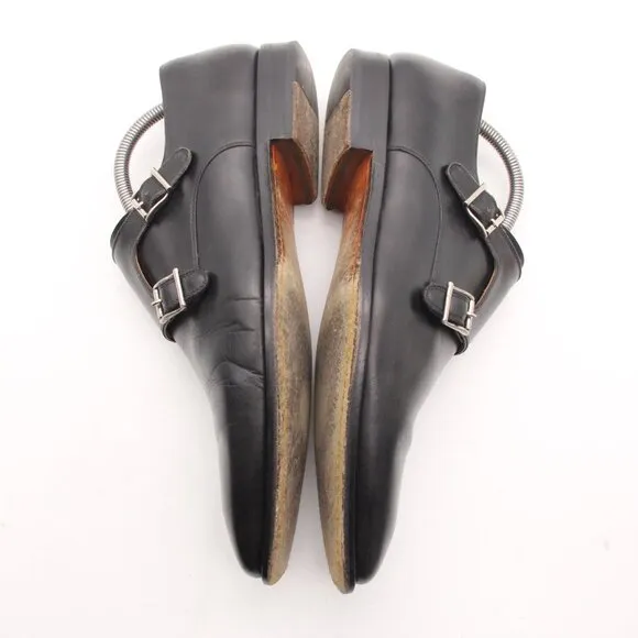 Magnanni Double Monk Strap Men's Size 8 M Black Leather Dress Shoes