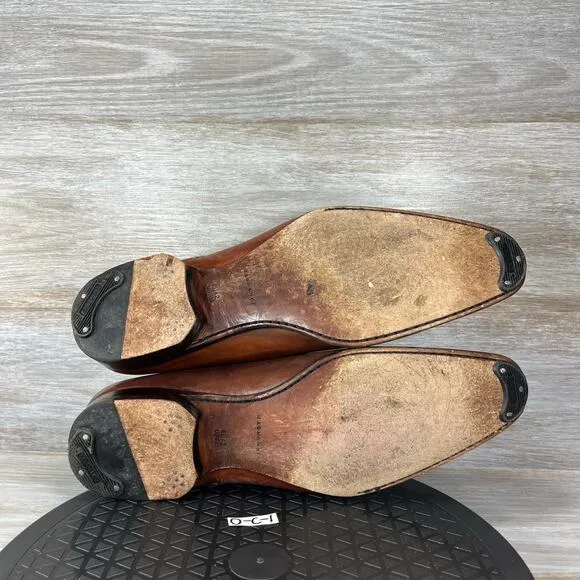 Magnanni Mens Cognac Brown Leather Oxfords Dress Shoes Size 9 M
