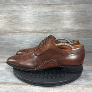 Magnanni Mens Cognac Brown Leather Oxfords Dress Shoes Size 9 M