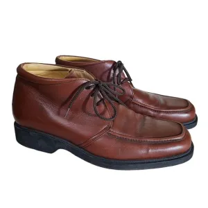 Magnanni Men's size 9 Brown Leather Moc Toe Lace Up Chukka Dress Shoes