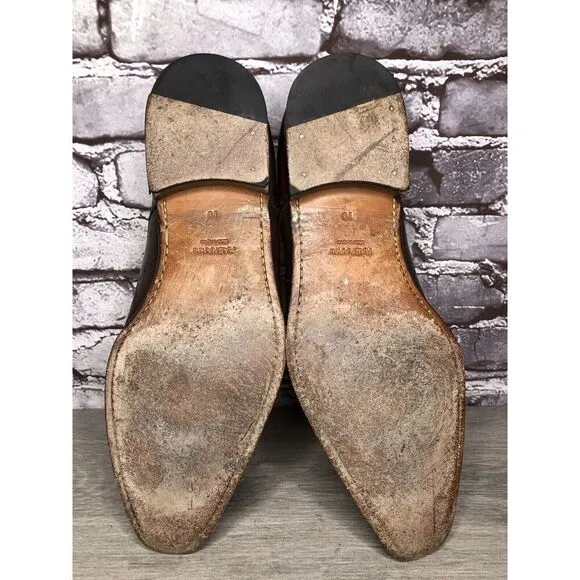 Magnanni Neiman Marcus Burnished Brown Leather Wingtip Dress Shoes Men Sz 10M US