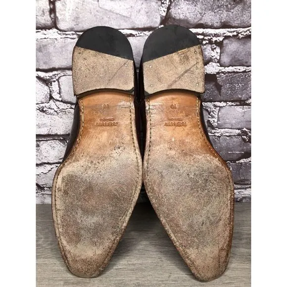 Magnanni Neiman Marcus Burnished Brown Leather Wingtip Dress Shoes Men Sz 10M US