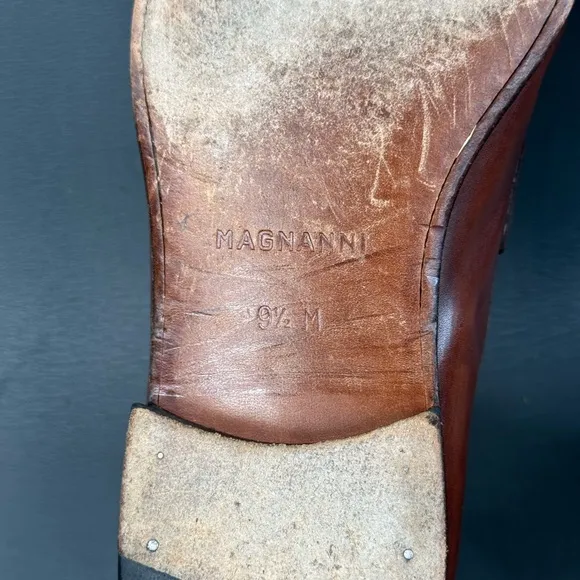 Magnanni Paseo Leather Strap Dress Loafer shoes men’s size 9.5