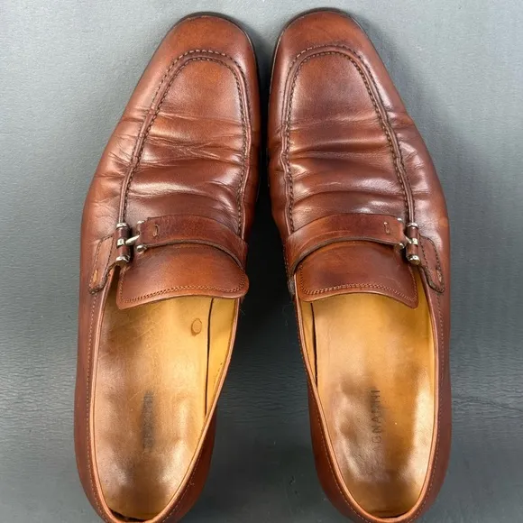 Magnanni Paseo Leather Strap Dress Loafer shoes men’s size 9.5