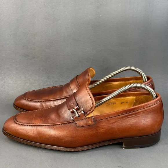 Magnanni Paseo Leather Strap Dress Loafer shoes men’s size 9.5