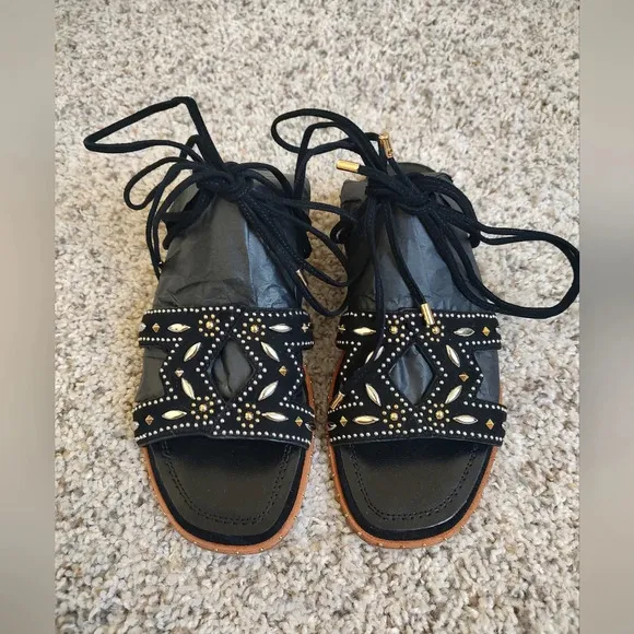 Maje Anthropologie suede sandals size 6