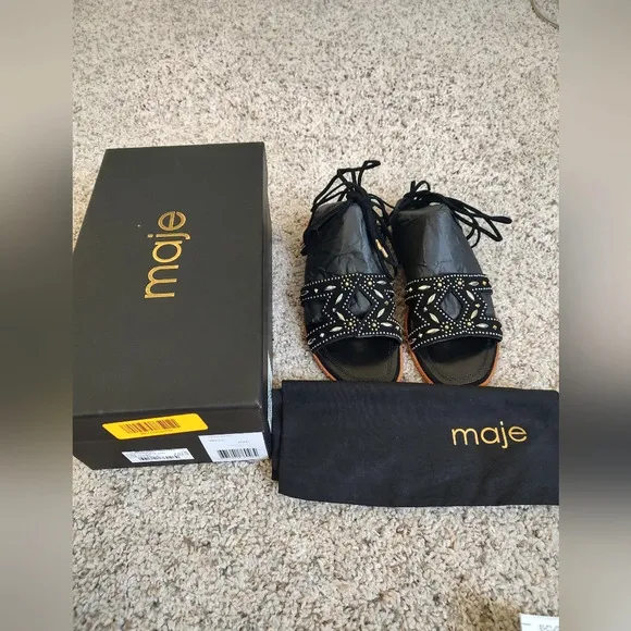 Maje Anthropologie suede sandals size 6