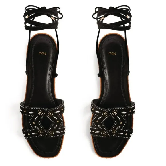 Maje Anthropologie suede sandals size 6