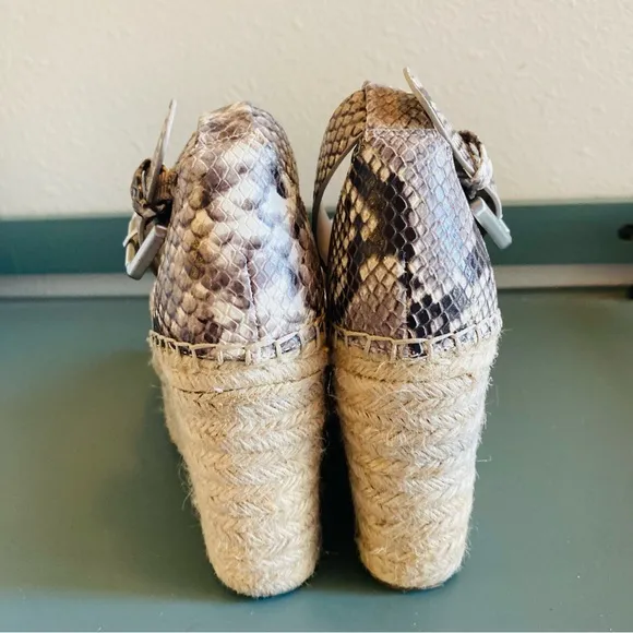 Marc Fisher Alida Wedge Espadrille Sandal Snakeskin