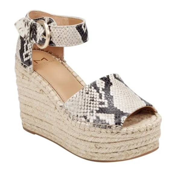 Marc Fisher Alida Wedge Espadrille Sandal Snakeskin