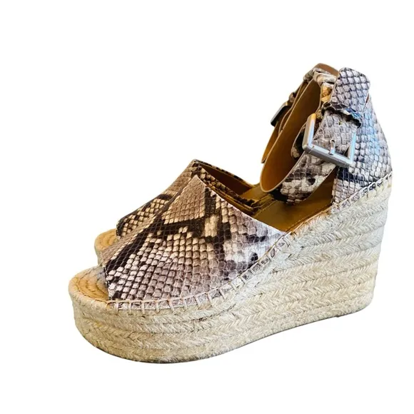 Marc Fisher Alida Wedge Espadrille Sandal Snakeskin