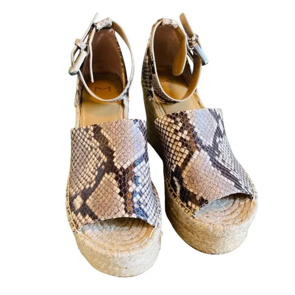 Marc Fisher Alida Wedge Espadrille Sandal Snakeskin