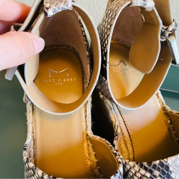 Marc Fisher Alida Wedge Espadrille Sandal Snakeskin