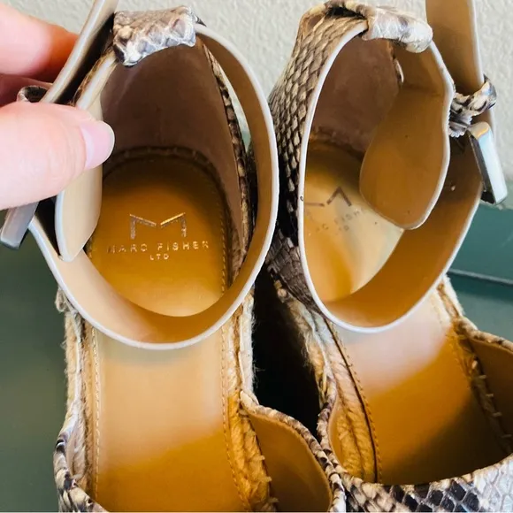 Marc Fisher Alida Wedge Espadrille Sandal Snakeskin