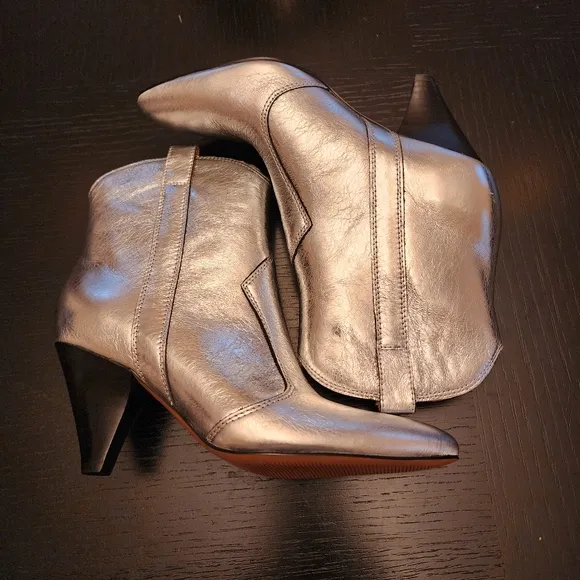 Marc Fisher Carissa Silver Cowgirl Boots Festival Western Boho|Sz.6.5M NWOT