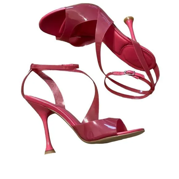 Marc Fisher LTD Claudie Strappy Heels Rubber Sandals Size 7 Pink New No Box