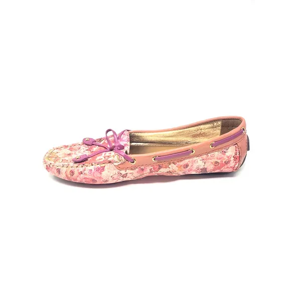 Marc Joseph New York Cypress Hill Floral Leather Flats Sz 7.5 Slip On Shoes