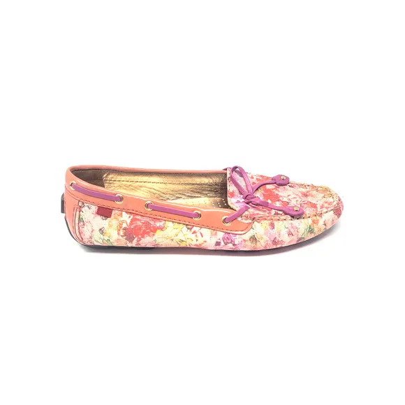 Marc Joseph New York Cypress Hill Floral Leather Flats Sz 7.5 Slip On Shoes