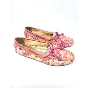 Marc Joseph New York Cypress Hill Floral Leather Flats Sz 7.5 Slip On Shoes