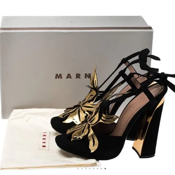 🖤Marni Black Suede Heels🖤 size 40 EUC