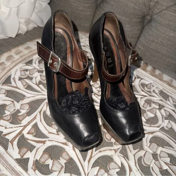 Marni MaryJane Peep Toe Heels Shoes Women’s 8